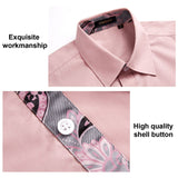 Men's Patchwork Dress Shirt with Pocket - DUSTY PINK/PAISLEY