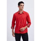 Men's Dress Shirt with Pocket - RED/CHRISTMAS