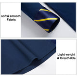 Men's Patchwork Dress Shirt with Pocket - NAVY BLUE/STRIPED