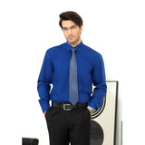 Men's Shirt with Tie Handkerchief Set - 04-ROYAL BLUE