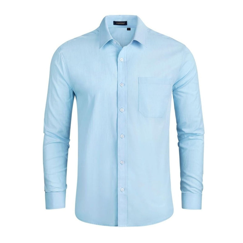 Men's Dress Shirt with Pocket - BLUE