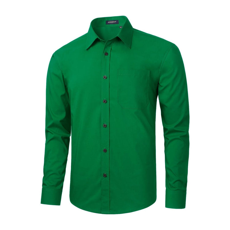 Men's Dress Shirt with Pocket - EMERALD GREEN