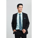 Men's Shirt with Tie Handkerchief Set - 07-AQUA