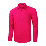 Men's Dress Shirt with Pocket - HOT PINK