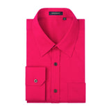 Men's Dress Shirt with Pocket - HOT PINK