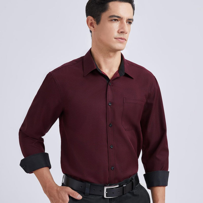 Casual Formal Shirt with Pocket - D4 RED