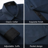 Casual Formal Shirt with Pocket - A1 NAVY BLUE