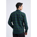 Plaid Men's Flannel Shirt With Pockets - Z-BLUE/GREEN-1