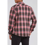 Plaid Men's Flannel Shirt With Pockets - 4P-PINK