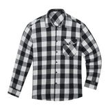 Plaid Men's Flannel Shirt With Pockets - Z-BLACK WHITE