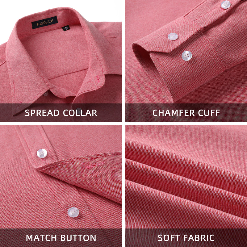 Casual Formal Shirt with Pocket - RED 