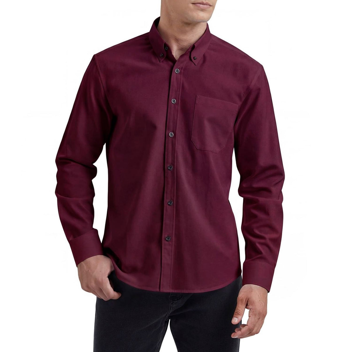 Hisdern Soft-Textured Oxford Dress Shirt