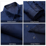 Men's Long Sleeve Shirt With Printing - NAVY BLUE