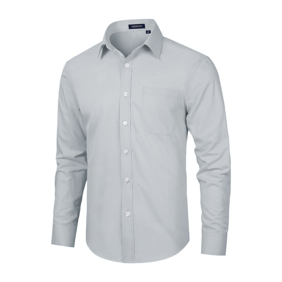 mens light grey dress shirt Ludlow Light Grey Melange Brushed Twill Shirt