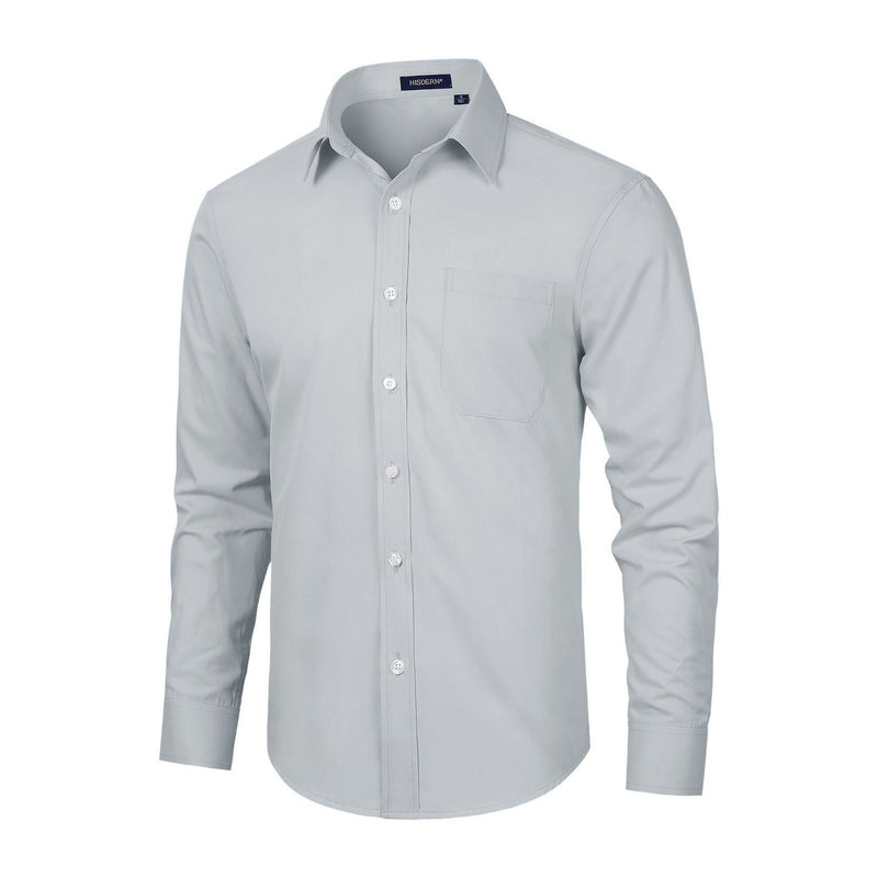 Men's Dress Shirt with Pocket - LIGHT GREY