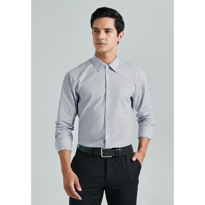 Men's Dress Shirt with Pocket - LIGHT GREY