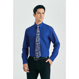 Men's Shirt with Tie Handkerchief Set - ROYAL BLUE/BLUE TIE