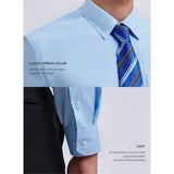 Men's Shirt with Tie Handkerchief Set - BLUE LIGHT