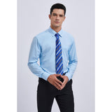 Men's Shirt with Tie Handkerchief Set - BLUE LIGHT