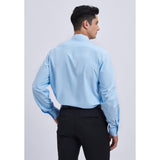 Men's Shirt with Tie Handkerchief Set - BLUE LIGHT