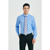 Men's Shirt with Tie Handkerchief Set - LIGHT BLUE/BLUE