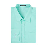 Men's Dress Shirt with Pocket - CYAN BLUE