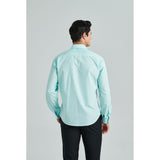 Men's Dress Shirt with Pocket - CYAN BLUE