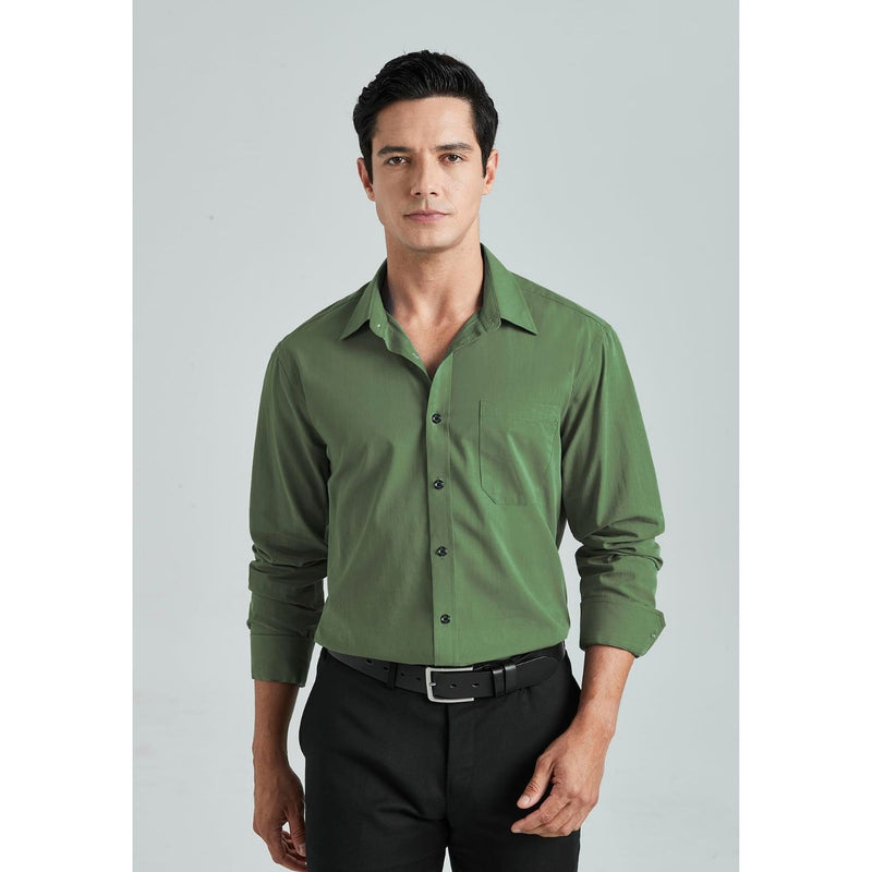 Men's Dress Shirt with Pocket - DARK GREEN