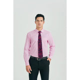 Men's Shirt with Tie Handkerchief Set - PINK/PAISLEY