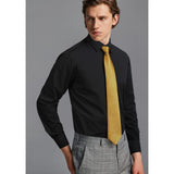 Men's Shirt with Tie Handkerchief Set - BLACK-4