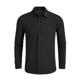 Men's Dress Shirt with Pocket - BLACK