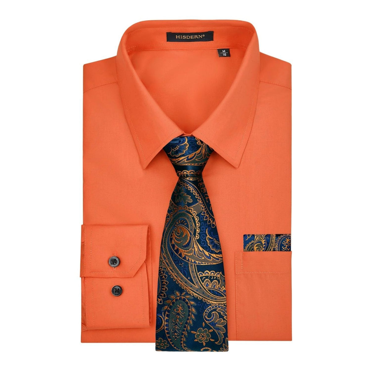 blue and orange dress shirt Hisdern Non-iron Black Paisley Tie M PFID|1515NIH_W|PFMW and sleeve cuffs that Size:Inspiring Some highlights of this