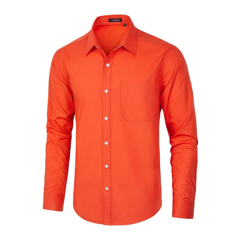 Hisdern Orange Cloud Stretch Dress Shirt for Corporate Workwear