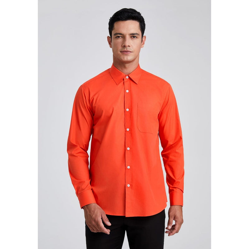 Men's Dress Shirt with Pocket - ORANGE