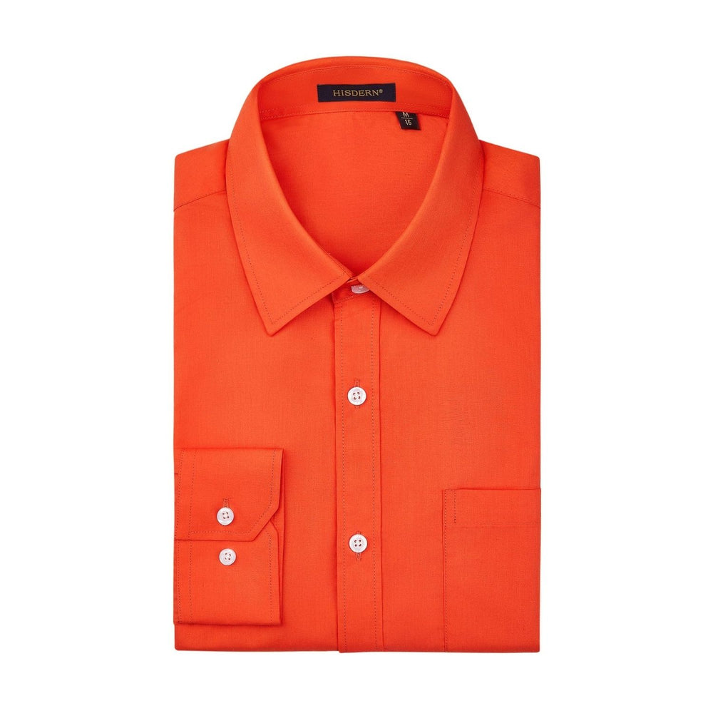 Hisdern Orange Cloud Stretch Dress Shirt for Corporate Workwear