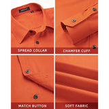 Men's Shirt with Tie Handkerchief Set - ORANGE/PAISLEY