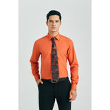 Men's Shirt with Tie Handkerchief Set - ORANGE