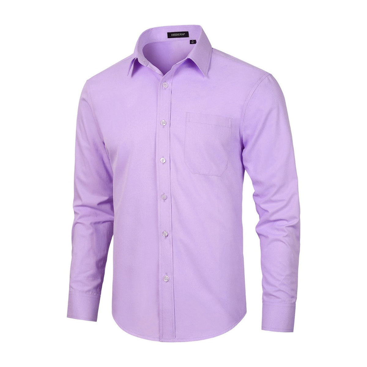 Hisdern Lavender Cloud Stretch Dress Shirt for Corporate Workwear