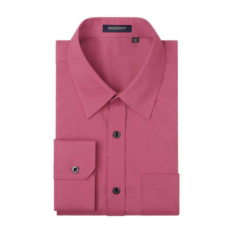 Men's Dress Shirt with Pocket - DARK PINK