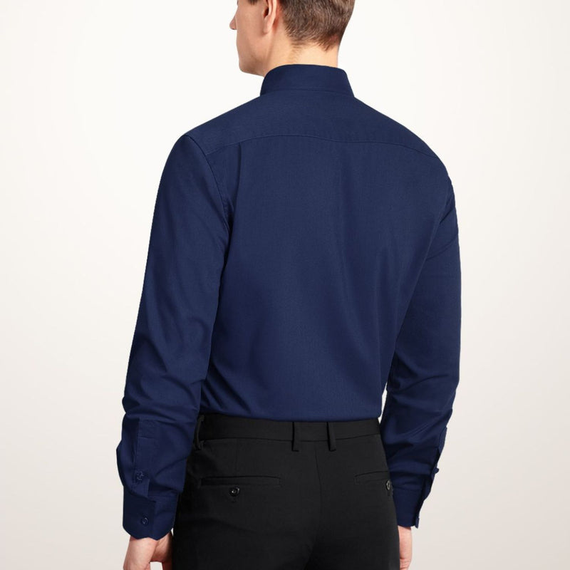 Men's Dress Shirt with Pocket - NAVY BLUE