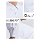 Hisdern Men's Dress Shirt Bamboo Fiber Shirt Regular Fit White for Business