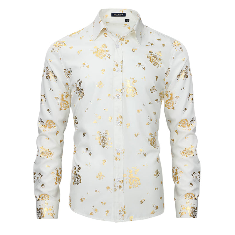 Men's Long Sleeve Shirt With Printing - TJ-WHITE