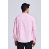 Men's Pink Grandad Collar Shirt Wedding Regular Fit with Pocket