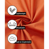 Men's Orange Grandad Collar Shirt Wedding Regular Fit with Pocket