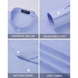 Men's Light Purple Grandad Collar Shirt Wedding Regular Fit with Pocket