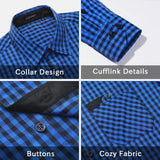 Men's Casual Long Sleeve Plaid Shirt - F-BLUE