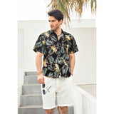 Funky Hawaiian Shirts with Pocket - BLACK-2