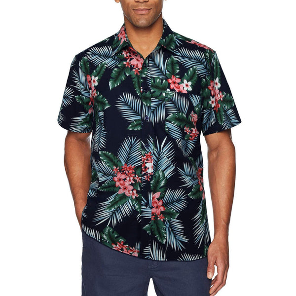 Funky Hawaiian Shirts with Pocket - NAVY BLUE