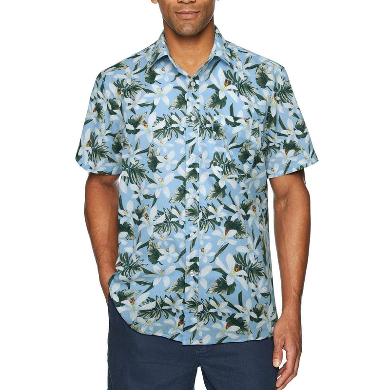 Funky Hawaiian Shirts with Pocket - LIGHT BLUE-1ZFH133B