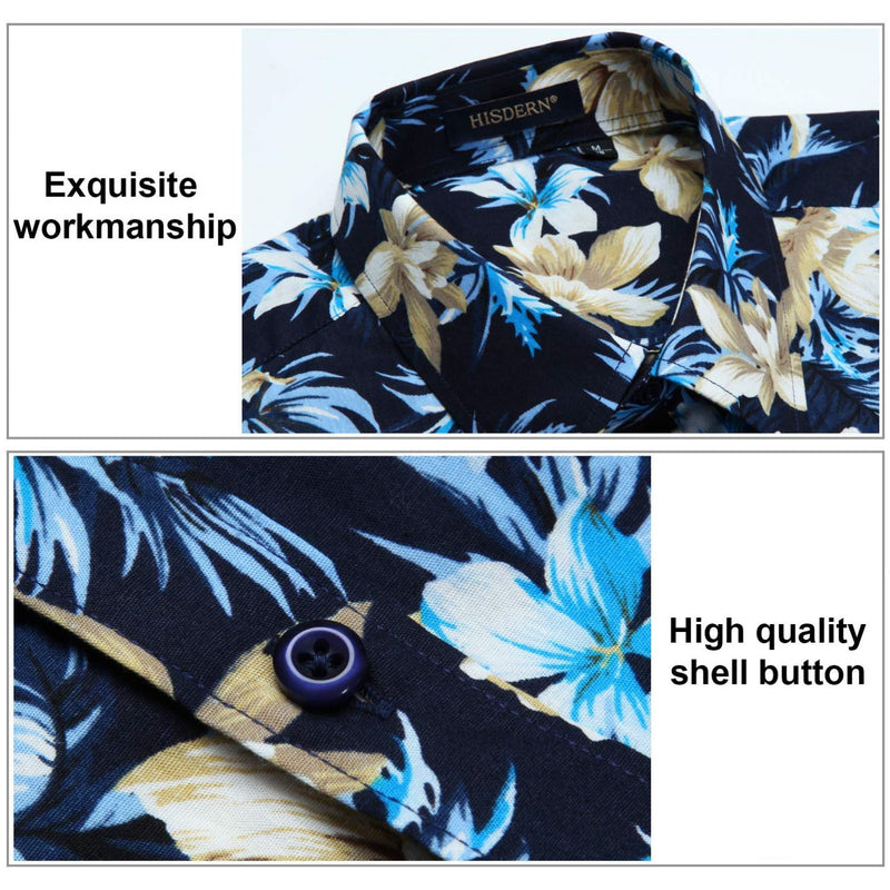 Funky Hawaiian Shirts with Pocket - NAVY BLUE-2